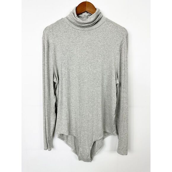 Universal Standard Foundation Bodysuit Turtleneck Gray Size Large - Picture 2 of 13